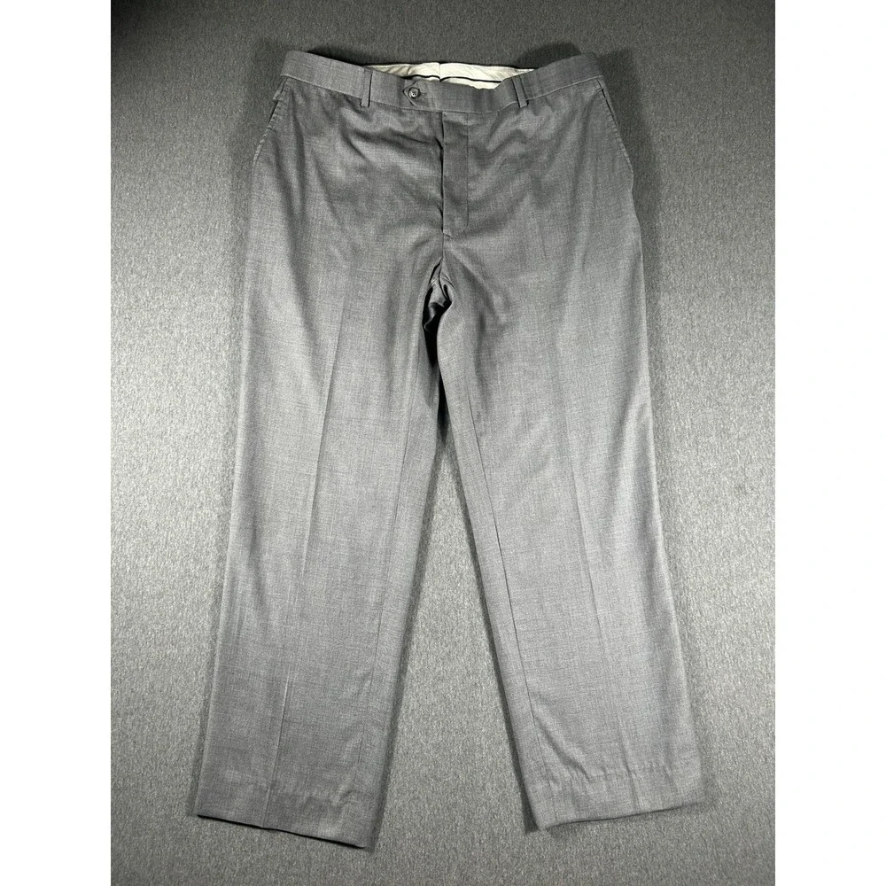 Brooks Brothers 1818 Madison Fit Grey 100% Wool Suit Trousers 48L 43W USA MADE